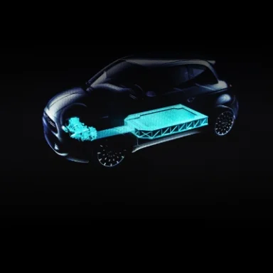 Representação gráfica de sistema de carregamento de bateria de Fiat 500e.