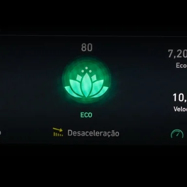 Imagem que representa modo ECO de FIAT 500e, uma flor de lotus na cor verde.
